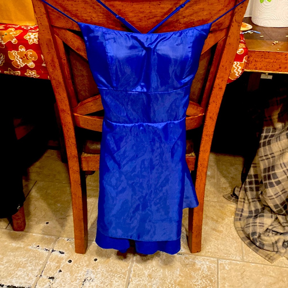 Blue dress with laced back